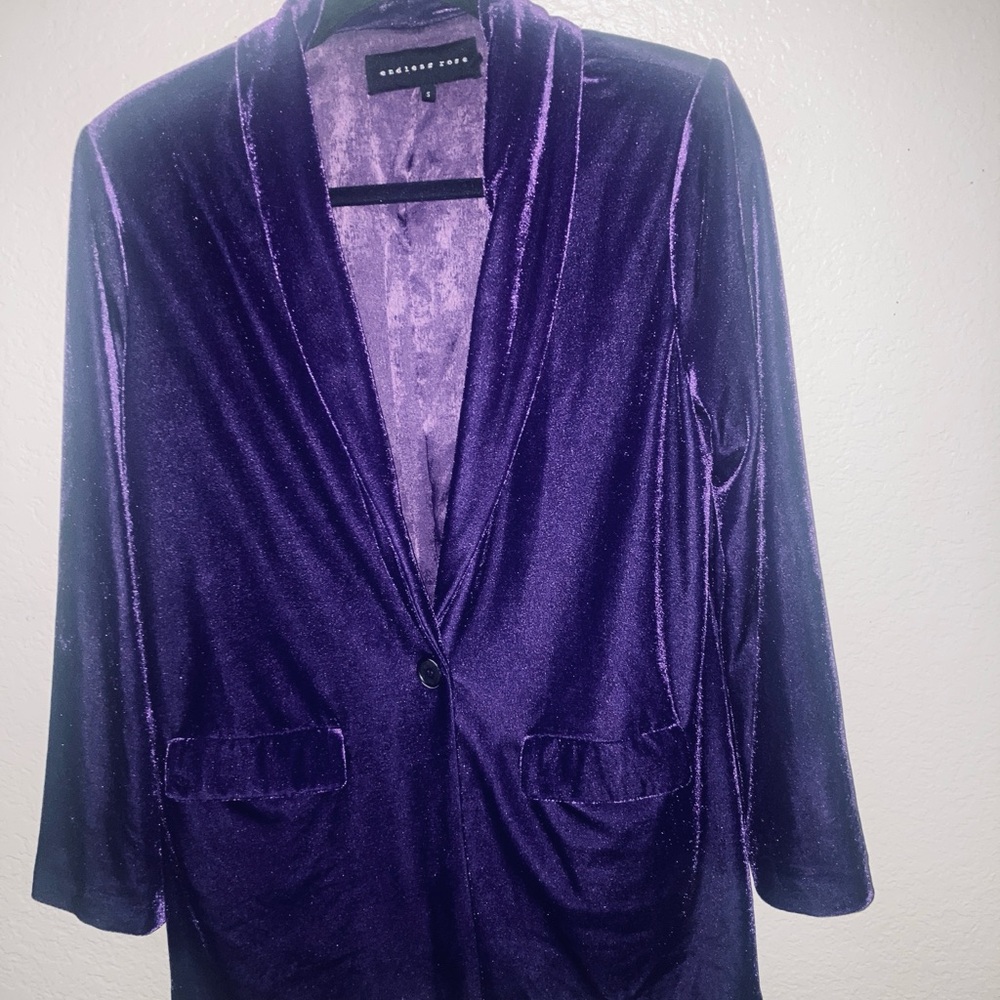 Endless Rose Purple Velvet Blazer